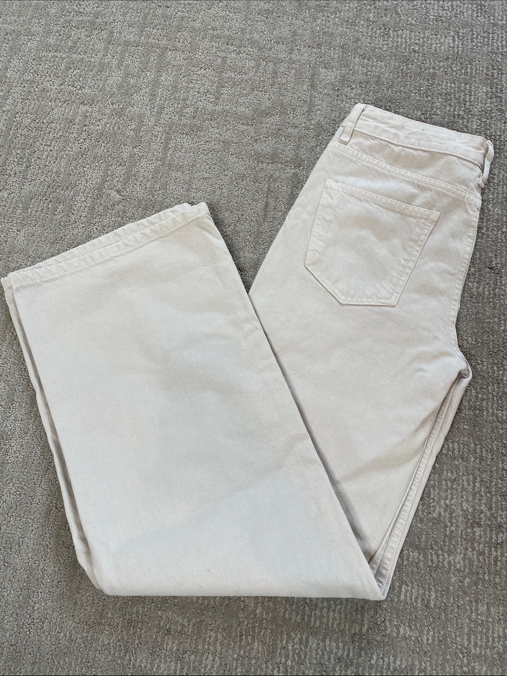Zara Light Cream Straight Jeans